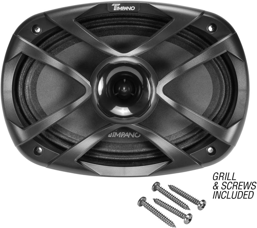 Timpano 6x9 Inch Car Coaxial Speakers 1300 Watts per Pair TPT-CX69-4 TPRO, PRO Audio 2-Way 4 Ohm Premium Speaker, Grill Included - Great for Car Stereo Sound System (Pair)
