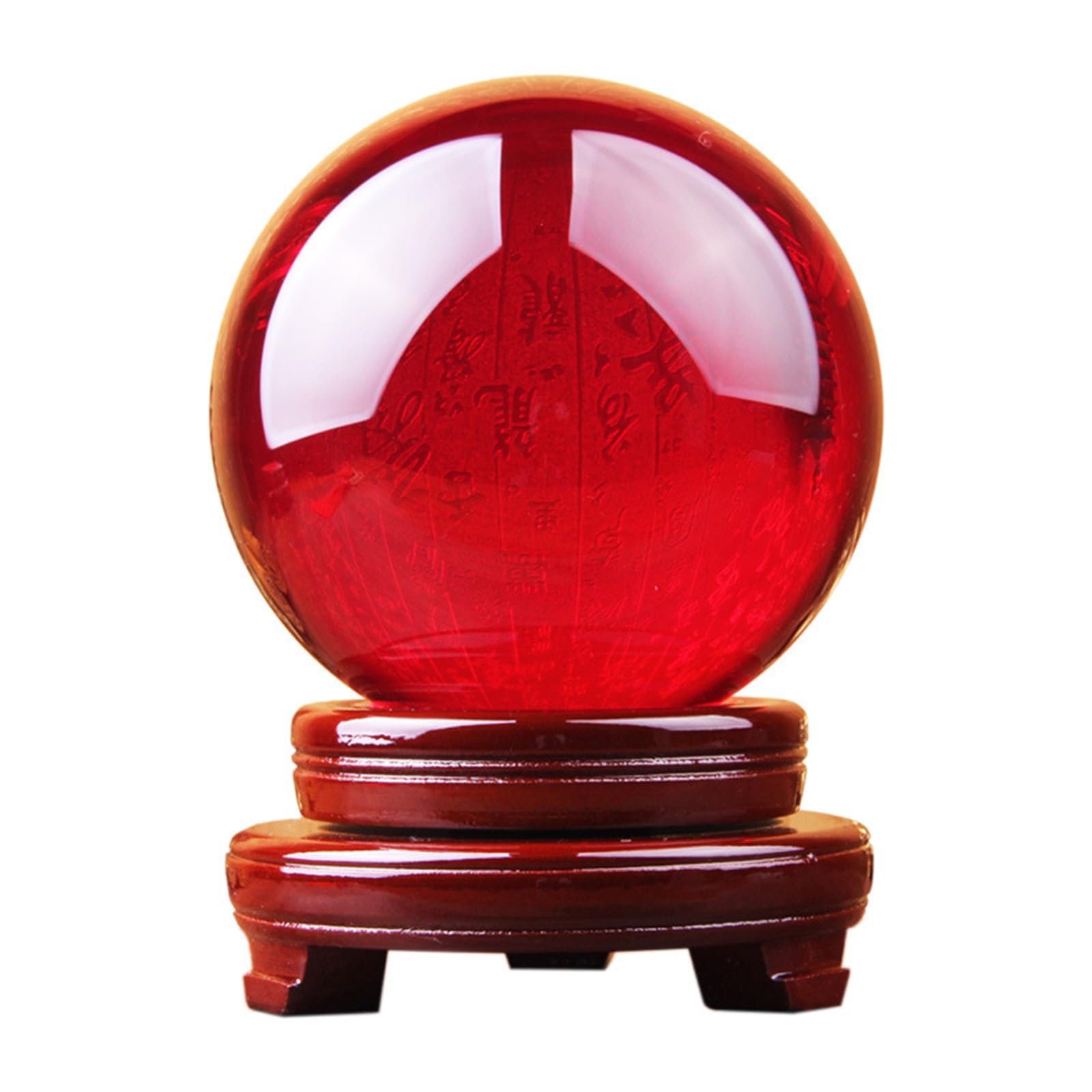 AUOQKQUT Red Crystal Ball with Stand Glass Handcrafted Photography Prop FengShui Scrying Spheres for Magical Shots Elegant Home & Party Decor,A,100mm/3.9in