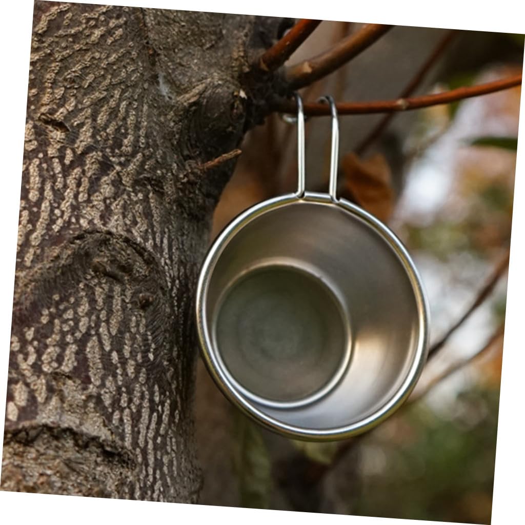 Cabilock 3 Juegos 4 Piezas Copa de Vino de Acero Inoxidable Copa de Camping Vasos de Viaje cámping Tazas Senderismo Tazas de Vasos de Vino de Acero Inoxidable Mini Copa de Vino con asa