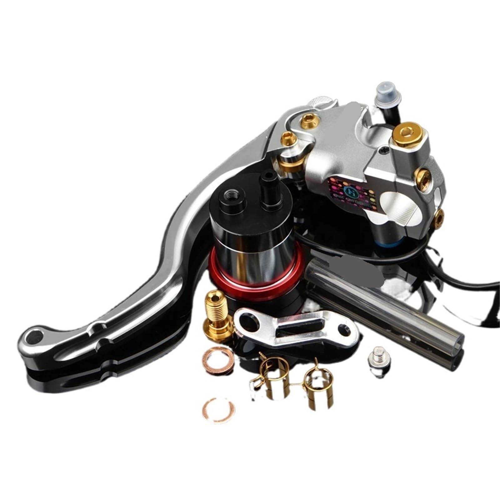PMAGSYQ Forward Brake Pump Brake Pump Fit for Aprilla 17.5 RCS Radial Mounting Brake Clutch Pump Hydraulic Motorcycle Big Piston(Silver Left)