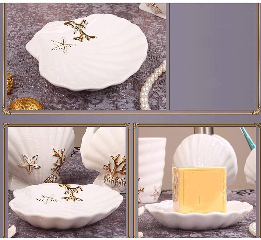 Badzubehör Set Badezimmer Set Bad-Accessoires-Set Seifenspender Aus Keramik, Badezimmer-Set, Lotionsflasche, Zahnbürstenhalter, Seifenschale Badezimmer Zubehör Set Badezimmerzubehör-Set ( Color : C )