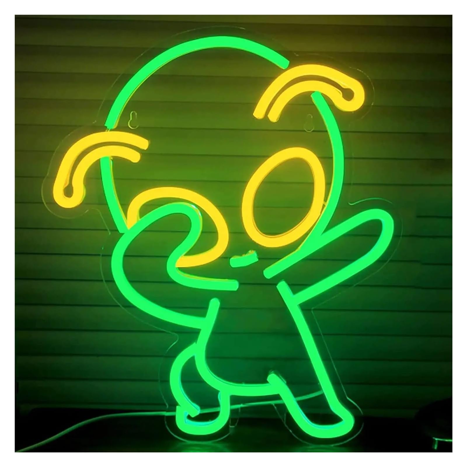 LEMST Sign Lamp Green Neon Signs USB Powered Alien Neon Lights Suitable for Bistro Man Cave Party Decor Signs 29cmx37cm