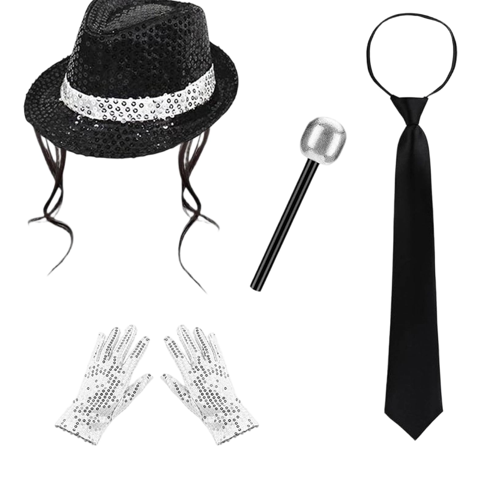 FILWY Michael Halloween Costumes Sequin Jacket Kids White Smooth Criminal Sequins Vintage/Classic Sparkly