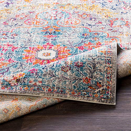 Livabliss Area Rugs - 7x9 Odelia Vintage Boho Beige Mustard Gray Area Rug for Living Room Bedroom - Floral Medallion Stain Resistant Carpet for Kitchen, Nursery, Office (6'7" x 9') - Image 6