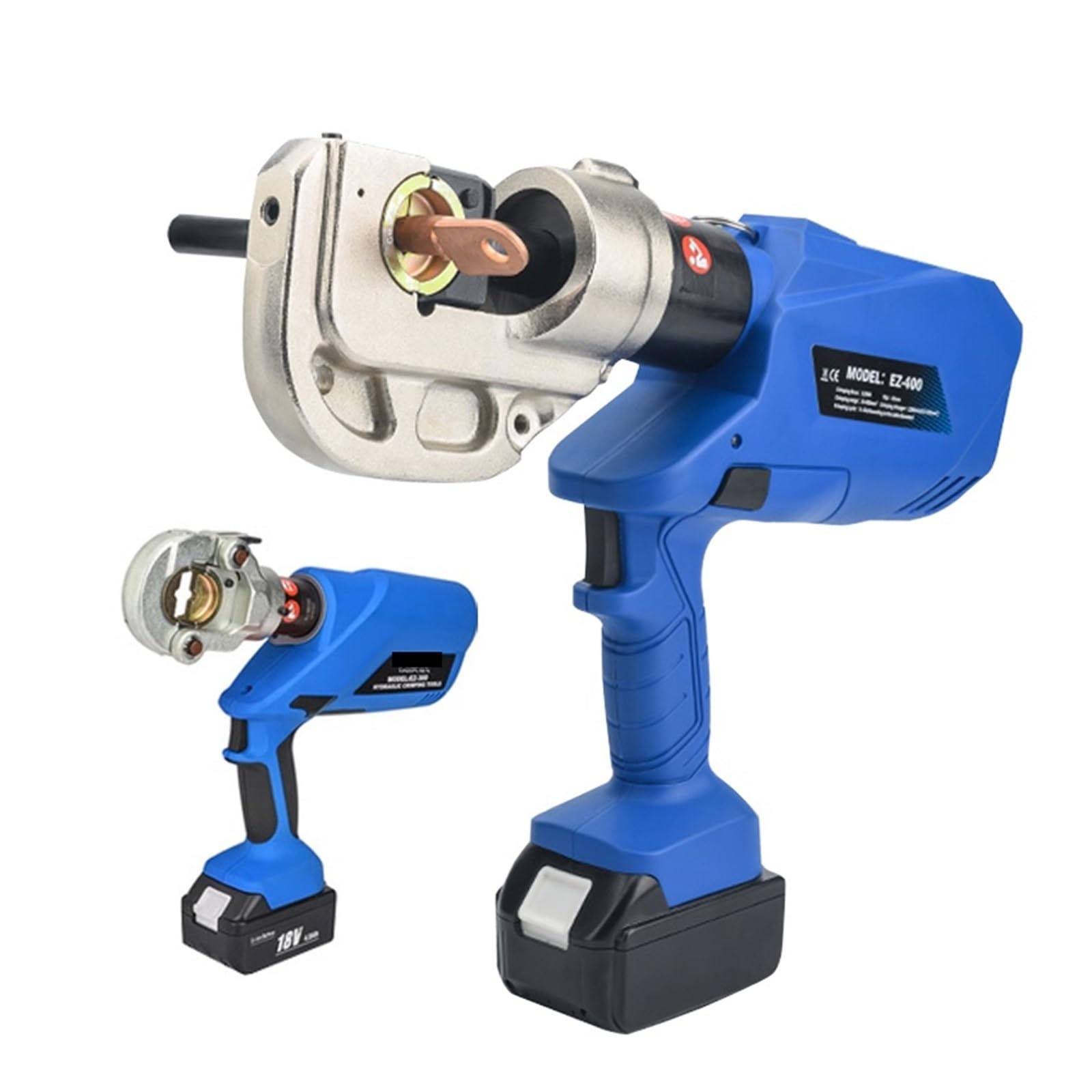 Alicates hidráulicos eléctricos EZ-300/EZ-400, Cable recargable, alicates de prensado terminales cobre y aluminio, batería litio 18V para piedras preciosas