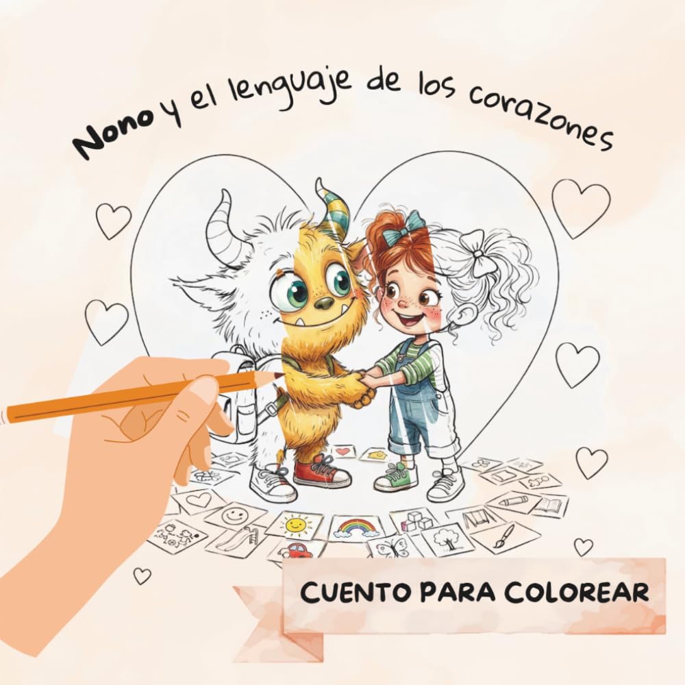 Nono y el lenguaje de los corazones - Cuento para colorear