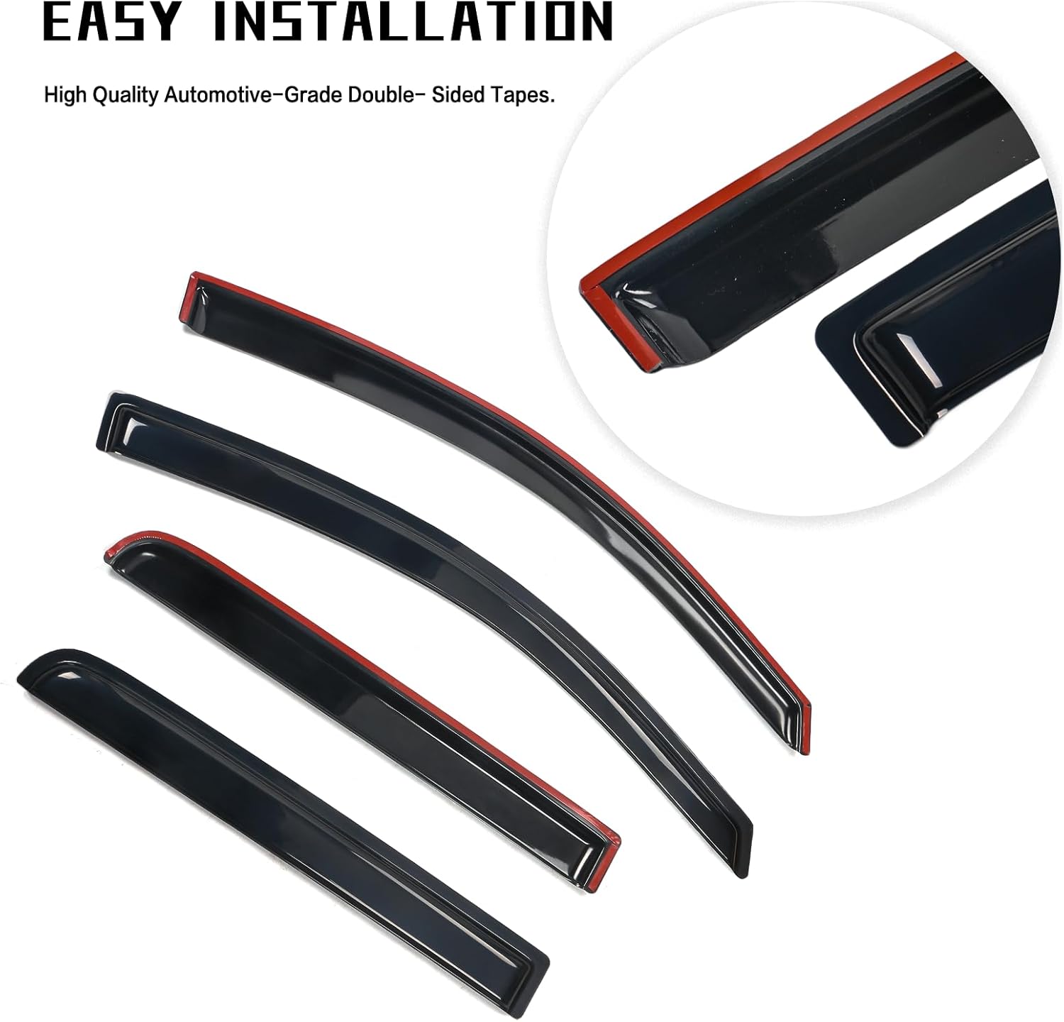 Rain Guards Compatible with 2004-2015 Nissan Titan Crew Cab, Acrylic Slim Style Window Visor Rain Guard, Side Window Deﬂector for Nissan Titan Accessories 4 Pieces, 2005 2006 2007 2008 2009 2010