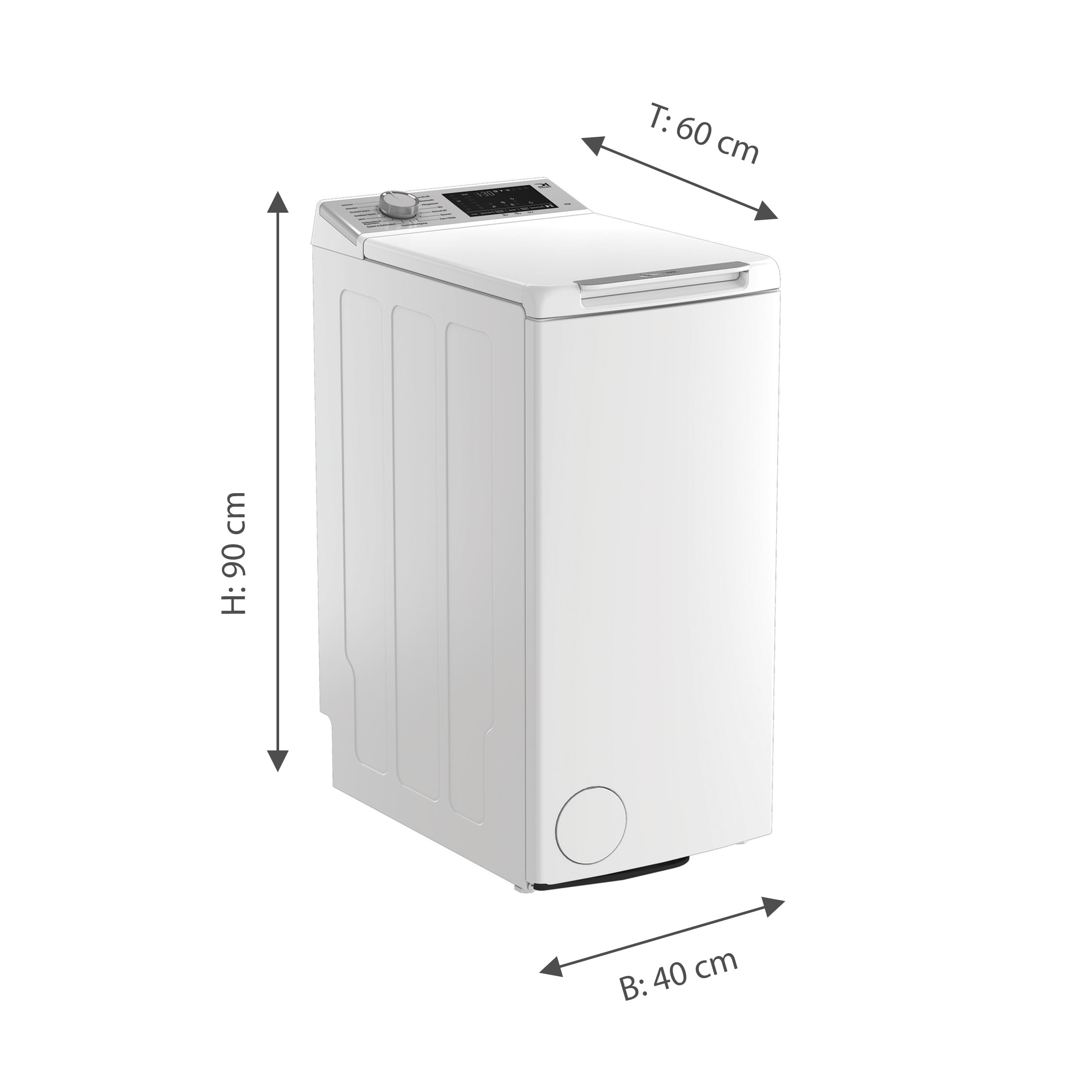 Bauknecht TLBK 6B S FF Waschmaschine, 6 kg, 1200 U/min, Toplader, Antiflecken 20°, FreshFinish Dampffunktion, Aqua Saver, Inverter-Motor, Soft Opening, Weiß