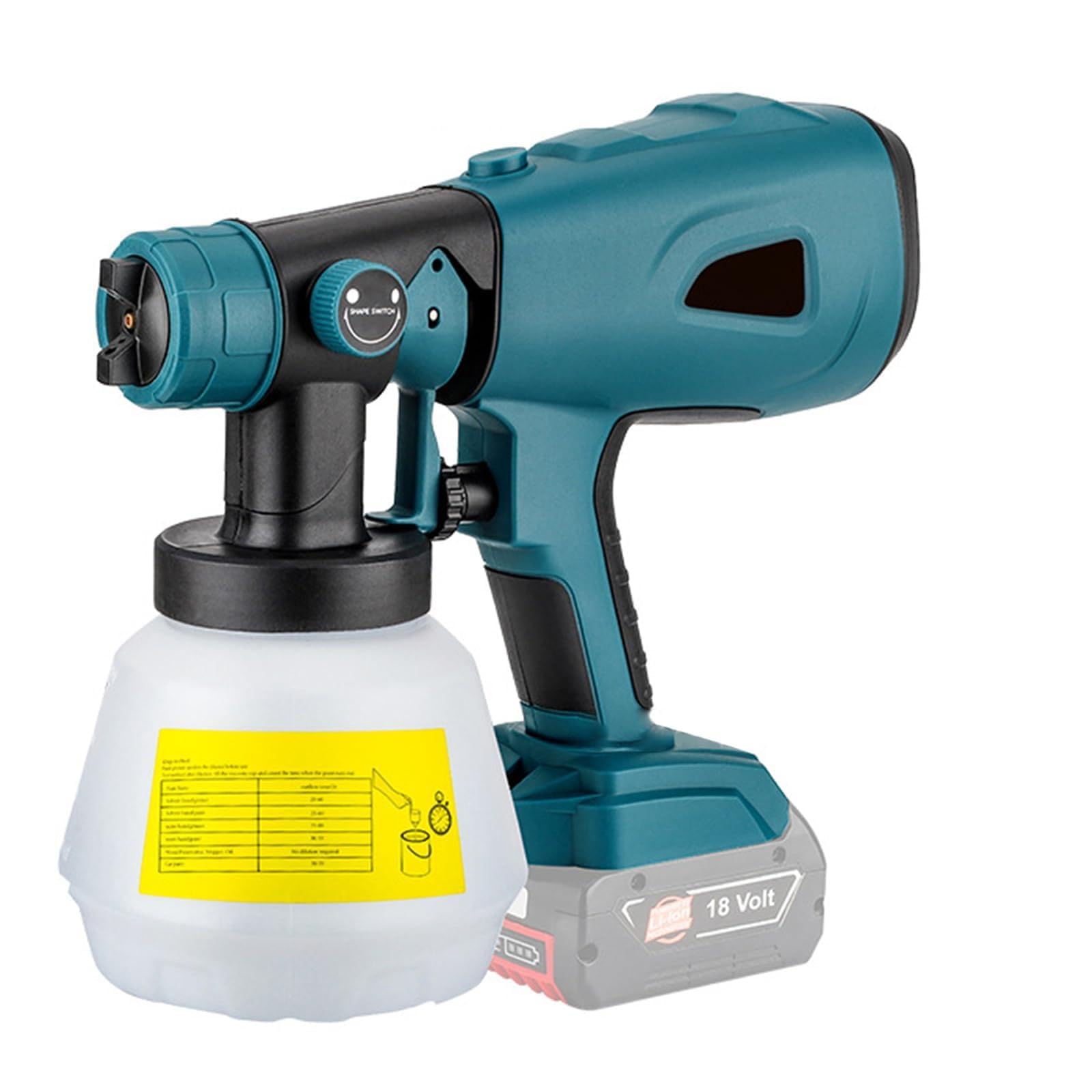 Pulverizador de Pintura inalámbrico de Repuesto para batería Bosch de 20 V máx., pulverizador de Pintura eléctrico de Mano con contenedor de 1000 ml para Interior y Exterior del