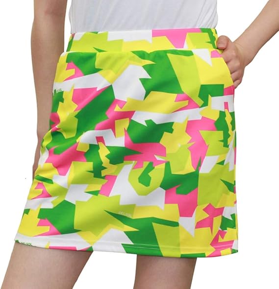 Amazon Co Jp 7616 Grn 4l デジカモ柄台形スカート 大きいサイズ ピンク グリーン 台形スカート ストレッチ 春夏スカート デルソル ゴルフ ゴルフウェア レディース 服 ファッション小物
