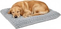 Lafyette Washable Faux Fur Dog Crate Bed 35x23 Inch Plush Kennel Pad Anti-Slip Mattress for Small Medium Large Dogs Grey