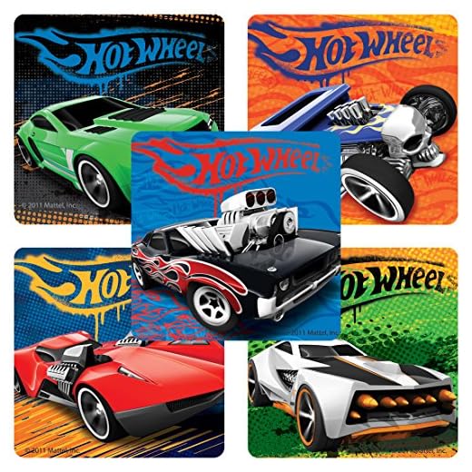 Classic Hot Wheels Stickers - Birthday Party Supplies & Favors - 100 Per Pack