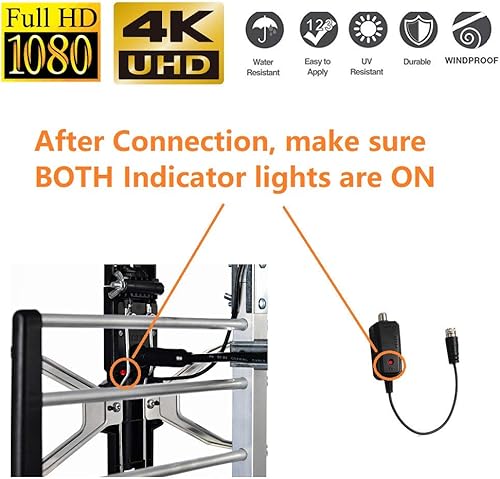 Miniatura 3 de Antena digital HDTV amplificada para exteriores - Rango de 150 millas - Poste de montaje y cable coaxial RG6 de 40 pies incluido - Rendimiento