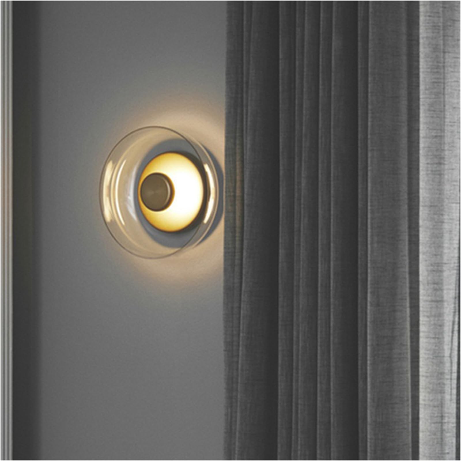 KHUKHU Wall Sconces LED Bedside Lamp Glass Wall Lamp Bedroom Lamp Interior Wall Lights(Gold a)