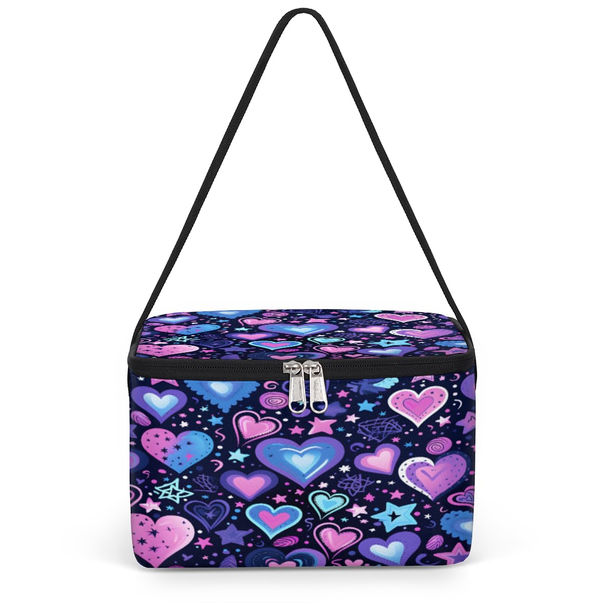 GzLeyigou Love Valentine's Day Lunch Bags for Women Men 9 Cans, Hot & Cold Food Delivery Bag Insulated Grocery Bag Insulated Lunch Box Cooler Bag for Office Work Picnic Beach