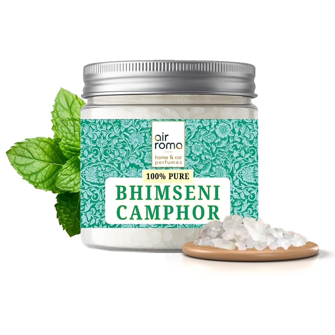 AIR ROMA Bhimseni Original Camphor 100g Jar - Pack of 1 | 100% Pure, Organic, Camphor (Kapur) for Puja, Arti, Meditation, Aromatherapy, Refreshing Fragrance & Neutralizes Negative Energy-image-32