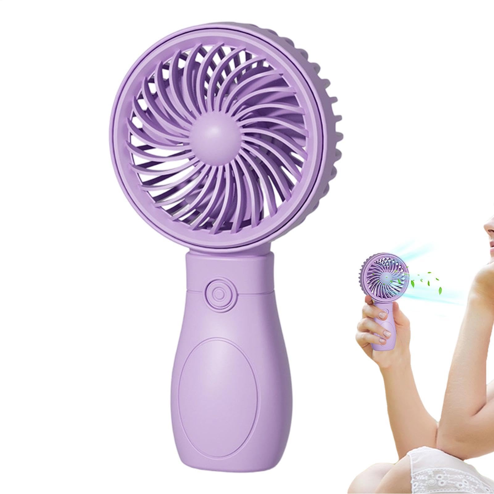 Small Portable Fan - 5.74 Inch Mini Portable Fans | Lightweight Usb Rechargeable 500mah Battery 1 3 Hours | Fan For Outdoor Travel Office Hiking Camping Abs, 80g, 4 Colors.