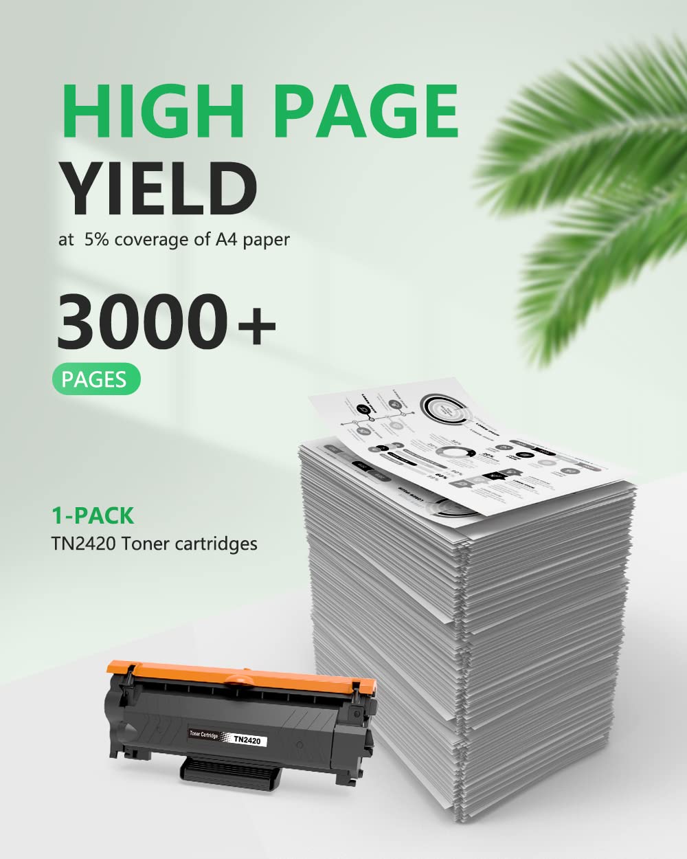 colorfly TN2420 Cartucce di Toner Compatibile per Brother MFC-L2710DW MFC-L2710DN HL-2370DN HL-2350DW DCP-L2510D per Brother TN-2420 TN-2410 Stampante, 1 Nero, 3000 Pagine