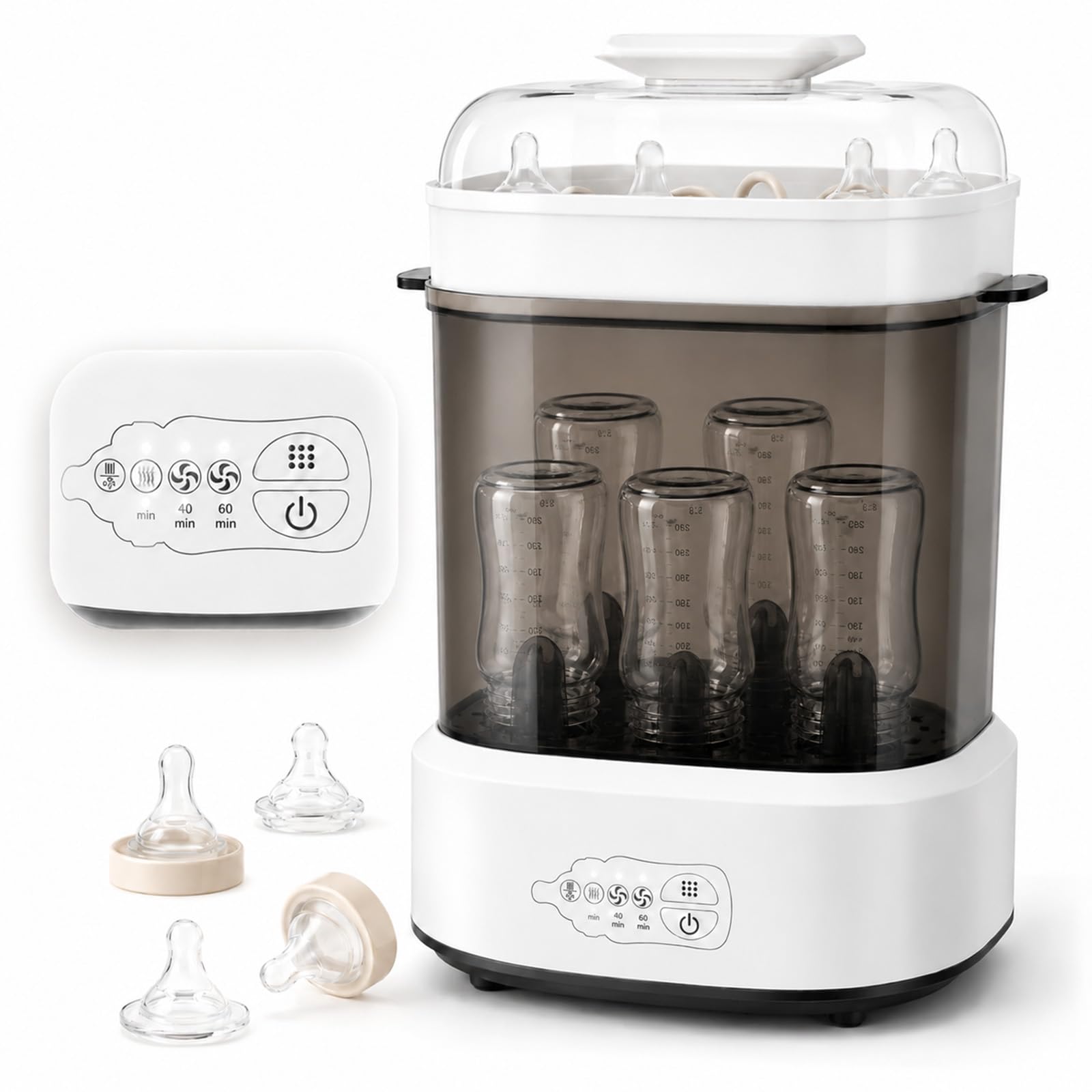 Normodic Baby Bottle Steriliser and Dryer, 2-Layer Steam, 99.9% Sterile