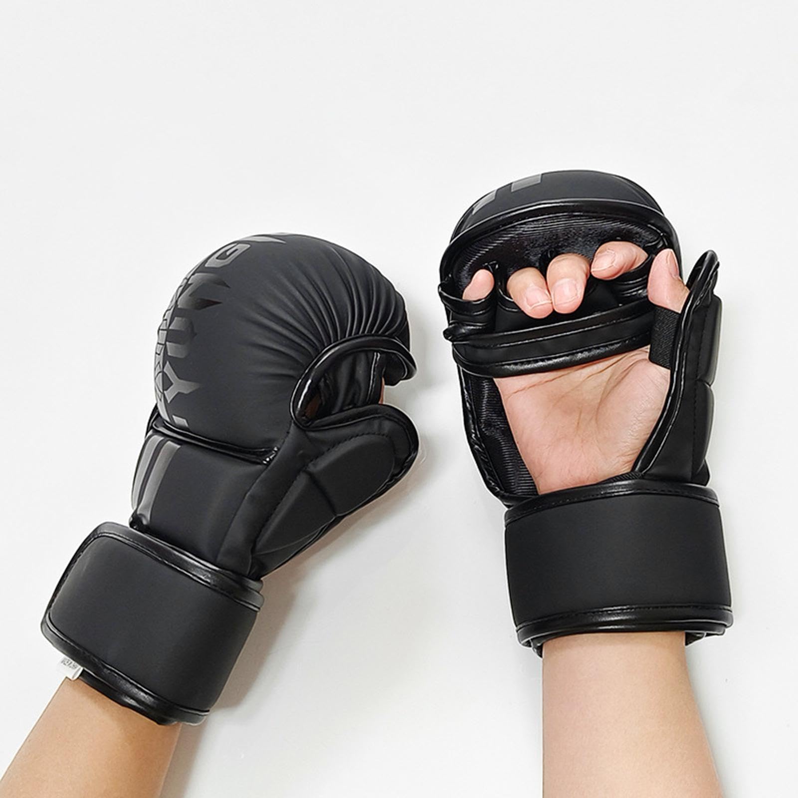 Guantoni da Guanti da Allenamento MMA Guanti MMA Spessi Fasce per Le Mani da Allenamento Fasce per Le Mani da Esercizio Mezzo Dito per Sparring