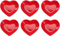 Vista 1 de WHJY Cuenco de Cerámica en Forma de Corazón Rojo de Amor, Cuenco de Platos Laterales de Porcelana Contemporánea, Platos Laterales de Condimentos