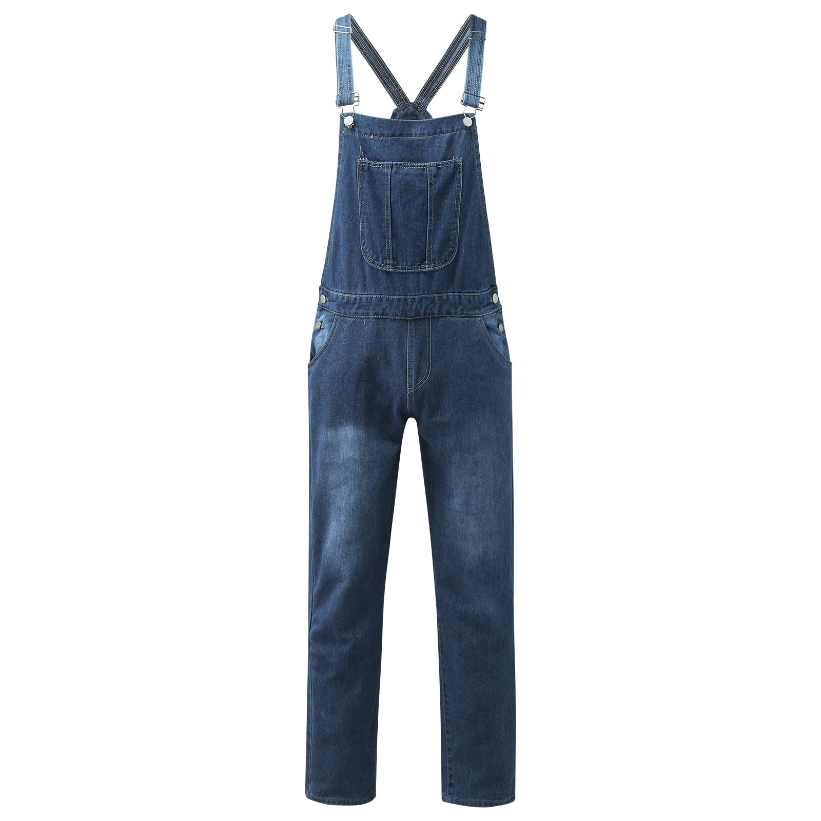 OBiQuzz Peto para hombre, vaquero, mono de los 90, pantalones de trabajo para hombre, pantalones de trabajo azules, peto, para el tiempo libre, vaqueros, mono, peto, moderno, para hombre