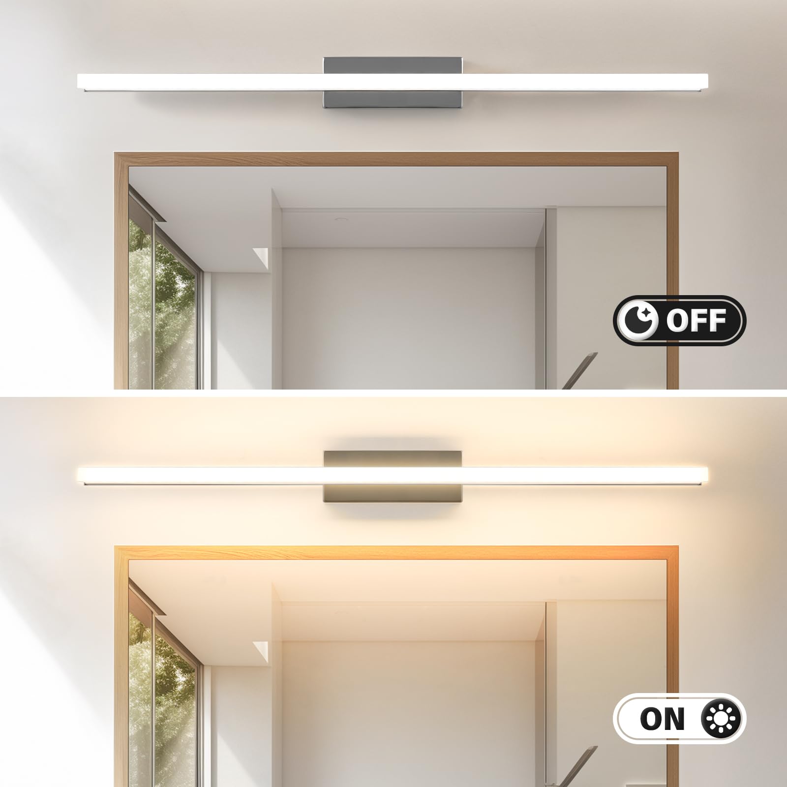 Luce a LED per specchio bagno Lampada per specchio 60CM Lampada da parete per bagno 220V bianco caldo 3000K Luce per armadietto
