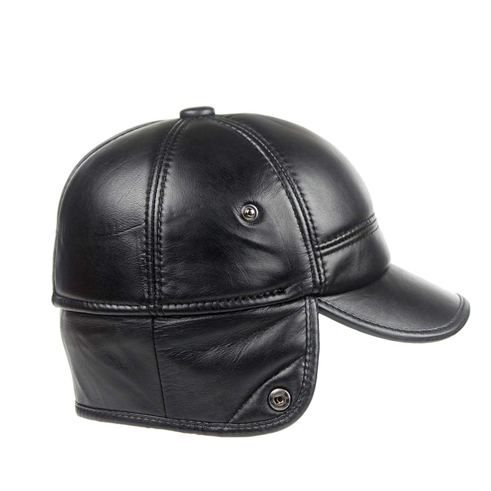 Uomo Cappellini da Baseball in Pelle Caldo Faux Pelliccia Cappello da Baseball Inverno Berretto con Paraorecchie per Padre Nonno
