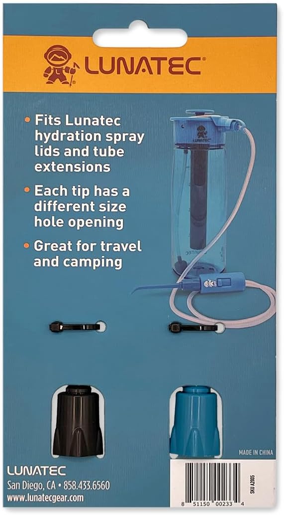 Lunatec Portable Travel Bidet and Water Flosser Set. Fits Lunatec Hydration Spray Lids and Tube Extension.