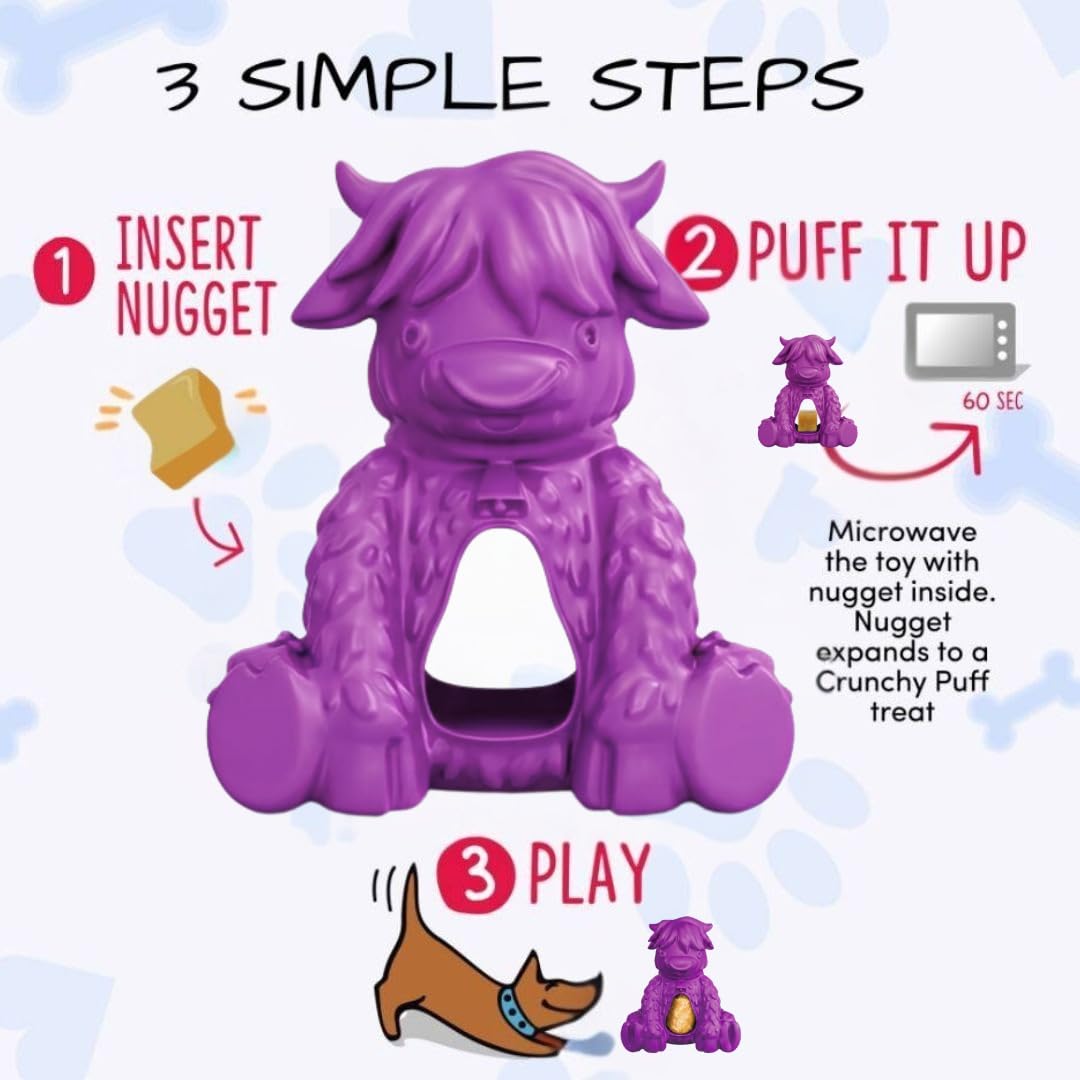 Yeti Puff and Play Interaktywna zabawka dla psa, dozownik nagród, zabawna stymulująca zabawka do żucia na ząbkowanie, trening behawioralny, łagodzący niepokój, dla