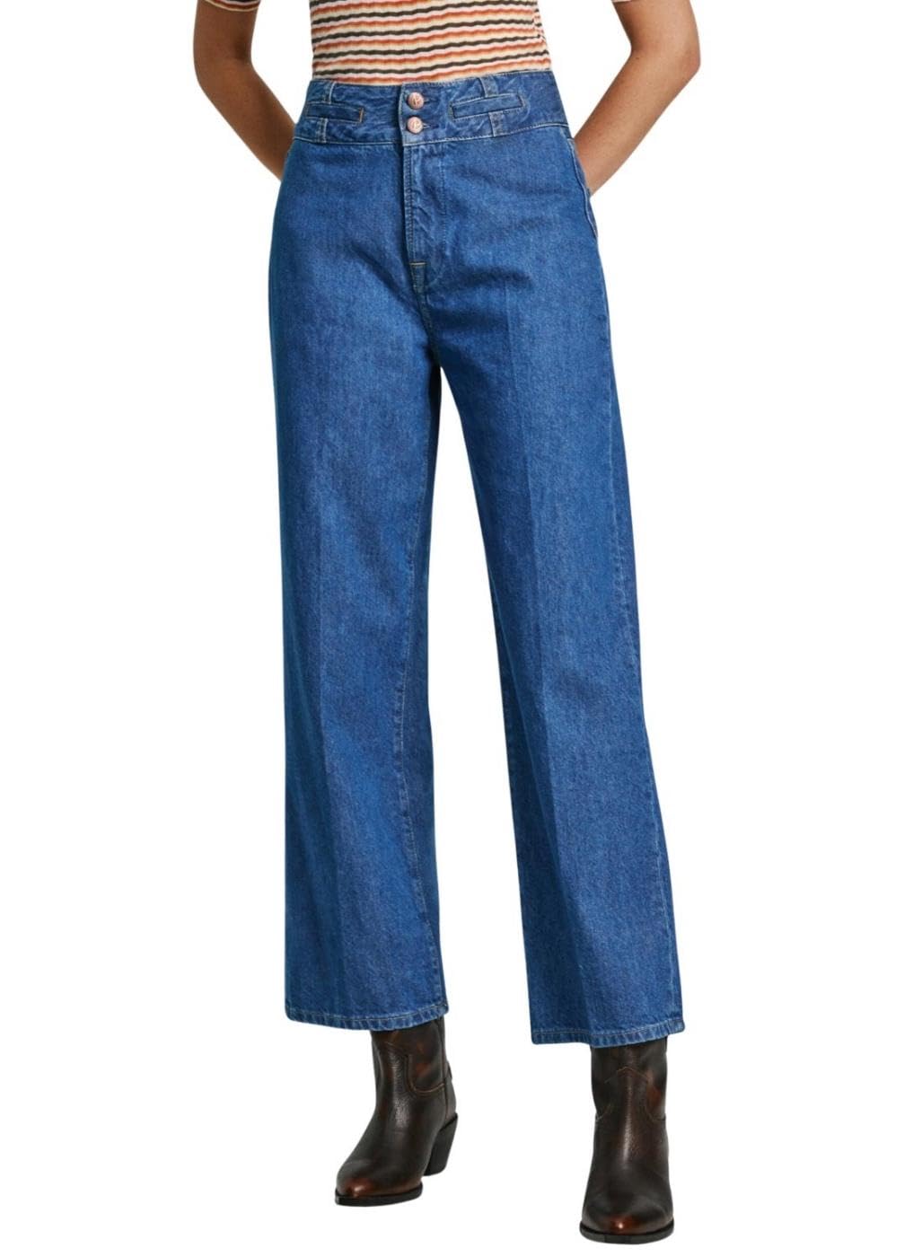 Pepe Jeans Women's Straight Jeans Uhw Tailor, Jeans, Blue, 28W/30L