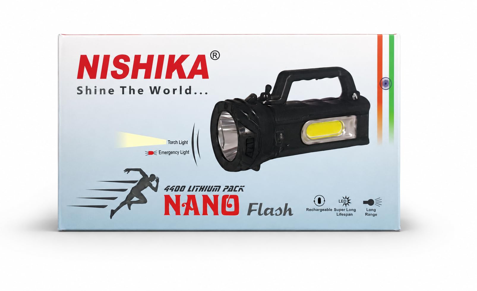 m.a electronic NISHIKA Nano Flash Rechargeable LED Torch, 4400mAh Lithium Pack Nano Flash | Torch + Emergency Light, Long Range Beam, Super Long Lifespan, 4400mAh Lithium Pack, Portable with Handle-picture-28