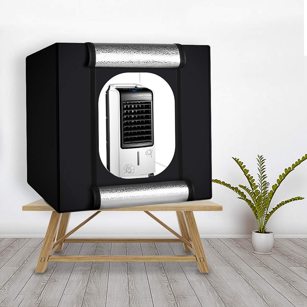 Set di tende luminose per studio fotografico, 100 x 100 x 100 cm, con 384 luci a LED e 3 sfondi di colore per fotografia