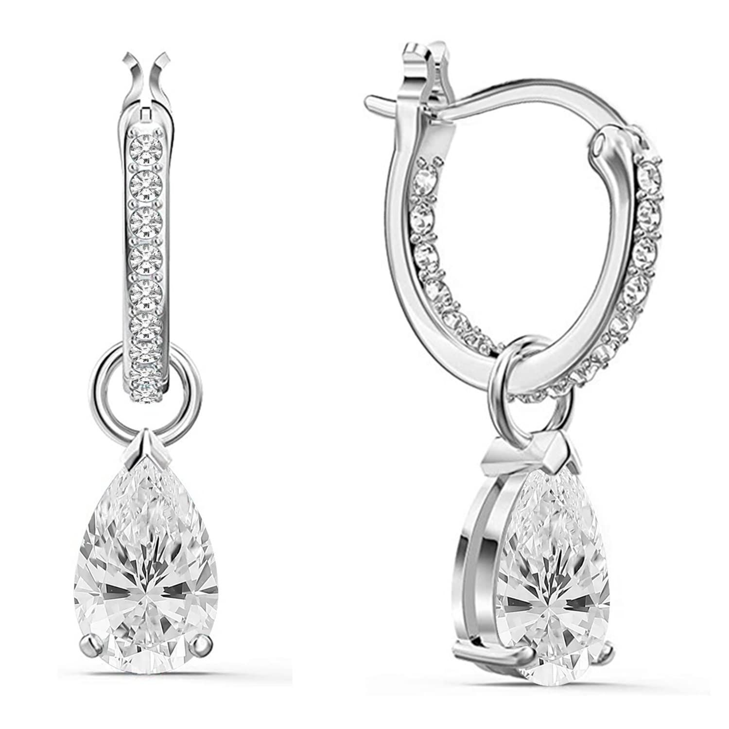 Peora American Diamond Studded Silver Plated Drop Earrings Fashion Stylish Jewellry Gift For Girls & Women (PX8E91) (B0BX3X9F1X) Amazon Price History, Amazon Price Tracker