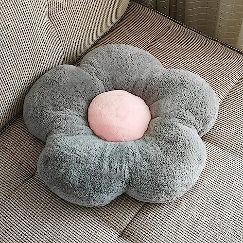 Flower Pillows Decorative Throw Pillows Fluffy Long Plush Cushion Waist Pillow for Girl Gift(A,35 * 35CM)