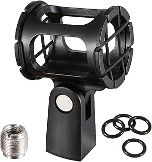 LYRCRO Microphone Shock Mount Holder Clip Mic Anti-Vibration for 18mm-30mm Dynamic Mic like Shure SM57 SM58 or Condenser Shotgun Mic like Rode NTG-1 NTG-2 NTG-3 NTG-4 NTG-4+ NTG-5