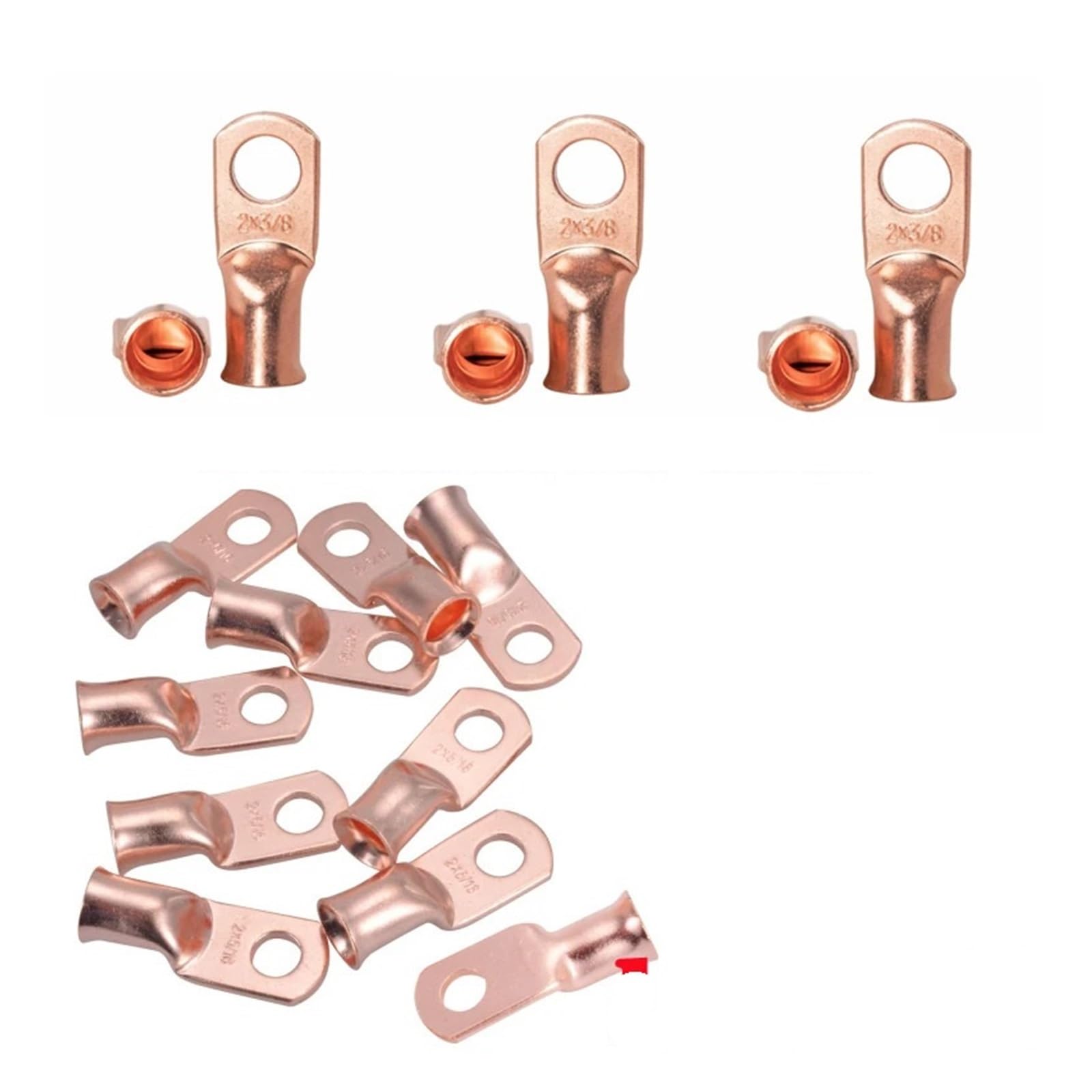 100 terminales de crimpado for cable de soldadura de batería de coche, de 3/8" y 5/16"