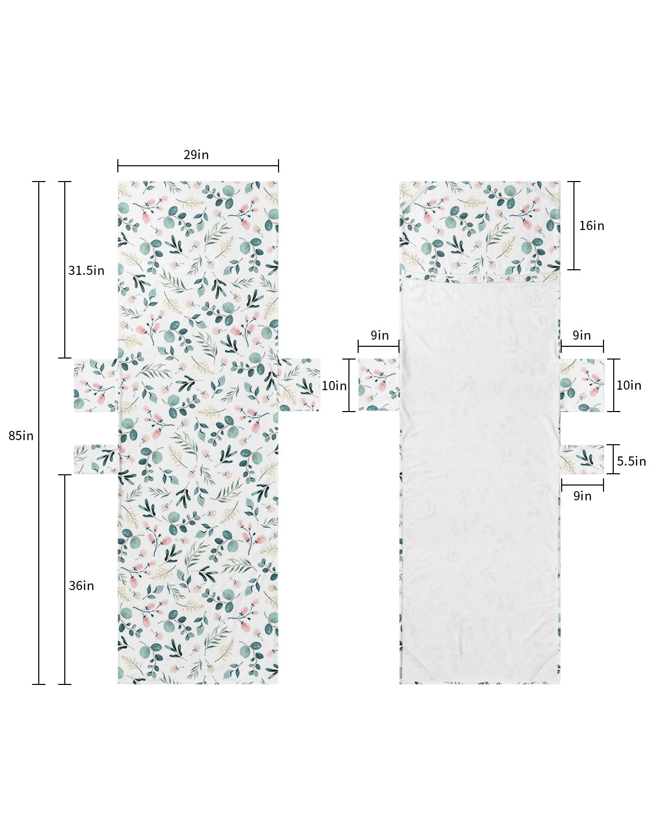 Teal Pink Yellow Botanical Beach Lounge Chair Towel Cover, Soft Chaise Lounge Towel with Side Pockets Patio Pool Chairs Cover for Beach/Pool Sunbathing 29x85 Spring Floral Summer Plants