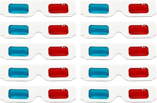 Gafas estereoscópicas de papel 3D rojo y azul con marco de papel 3D, gafas estereoscópicas para cine 3D, vestido de evento de bricolaje, talla