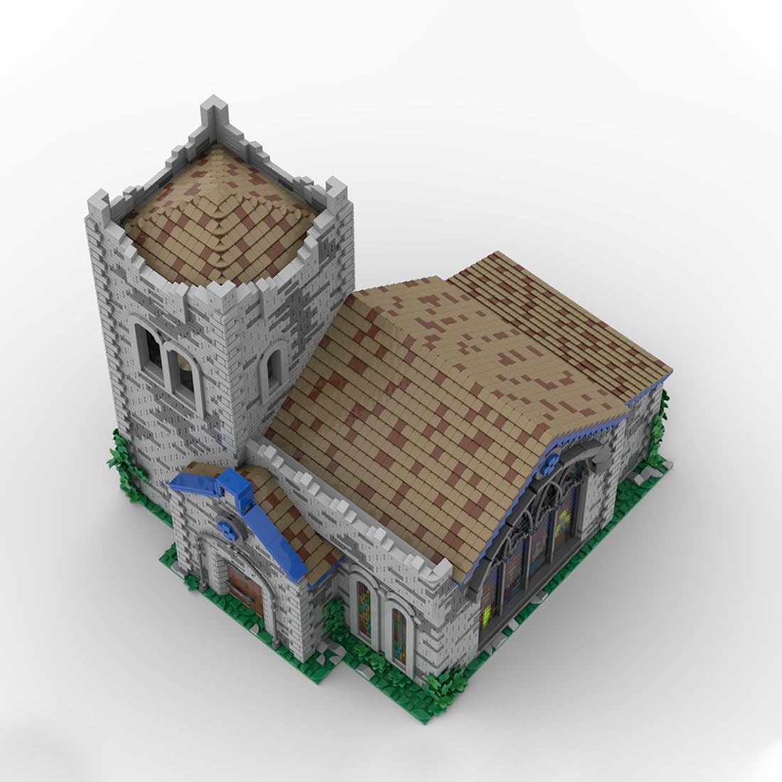 Klemmbausteine Mittelalterliches Dorf-Kloster-Bauklötze-Set, 7480PCS Modularer Baukasten mit - Sammlerdisplay für Erwachsene und Jugendliche, MOC-203438