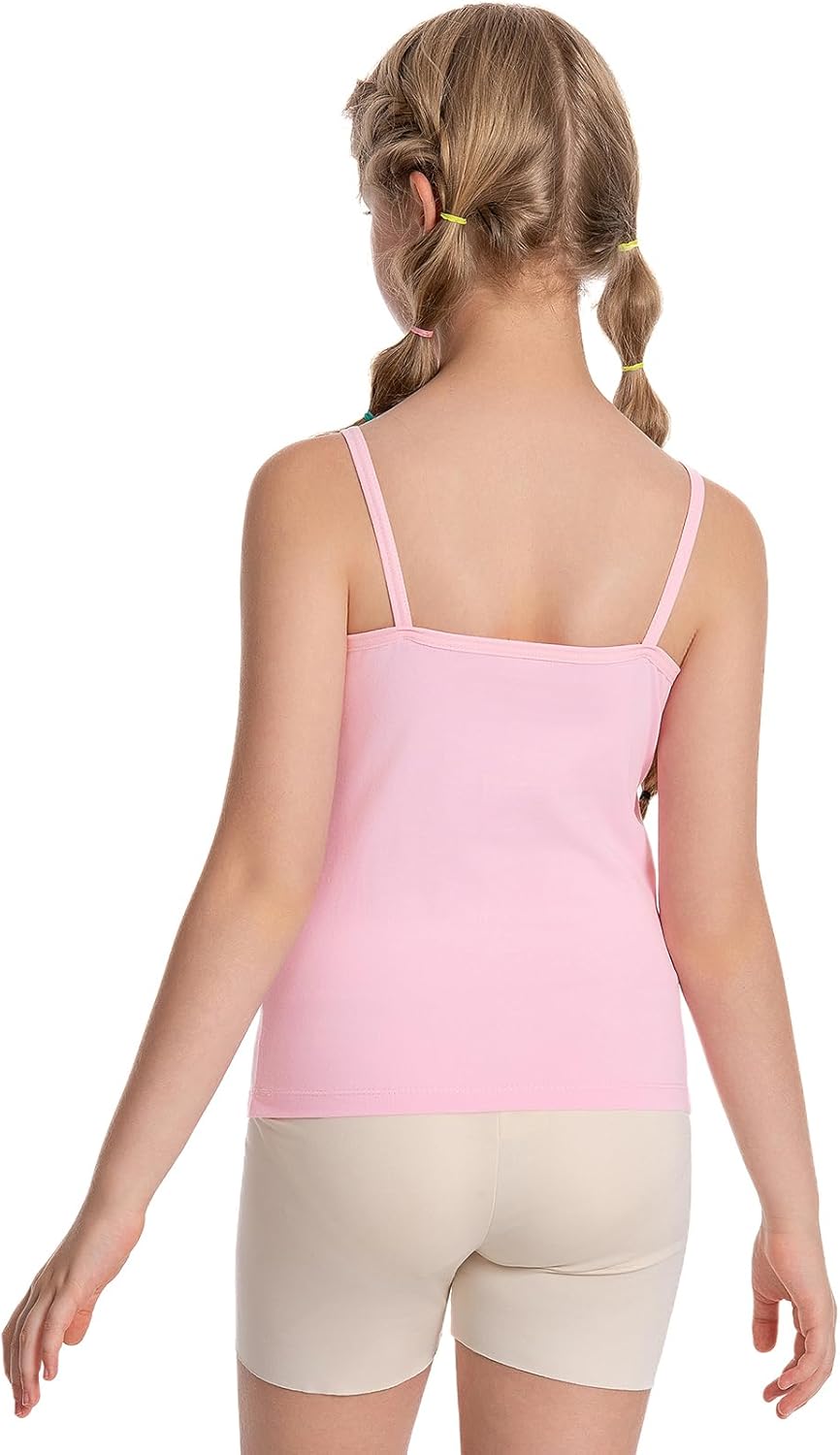 Ullnoy Training Bras for Teens Girls Breathable Undershirts Size 6-12 Girls Camisole Undershirts with Shelf Bras Tank Top
