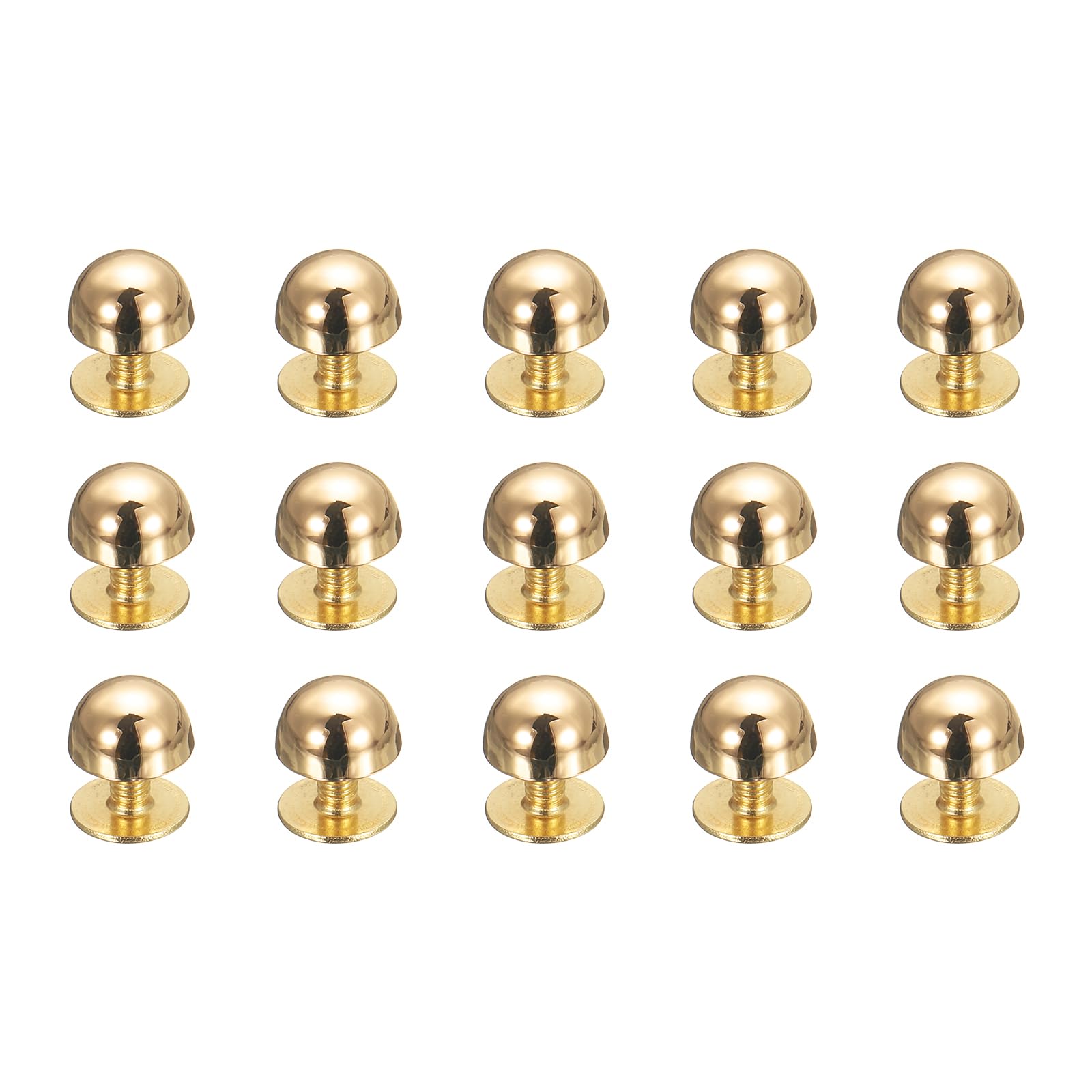 Rivets ronds en métal robustes de 8 mm fixations durables dorées pour sacs à main