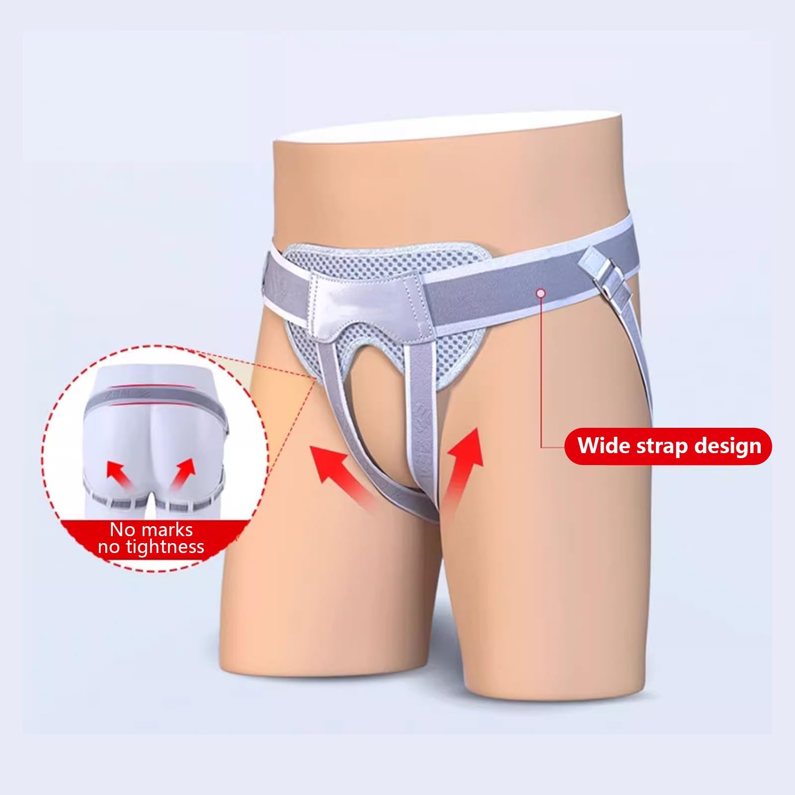 Pavis Slip Ernia Inguinale, Cinto Erniario, Fascia per Ernia Inguinale Uomo, Design del Pacco di Compressione Triangolare con Cuscinetti di Compressione Rimovibili per Uomini E Donne