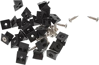 DOITOOL 100pcs Back Panel Buckle Black Corner Shelf Drawers for Closet Vanity Drawer Hanging Shelf Brackets Drawer Repair Wall Shelf Brackets Drawer Wedges Drawer Bottom Corner Brace Screw