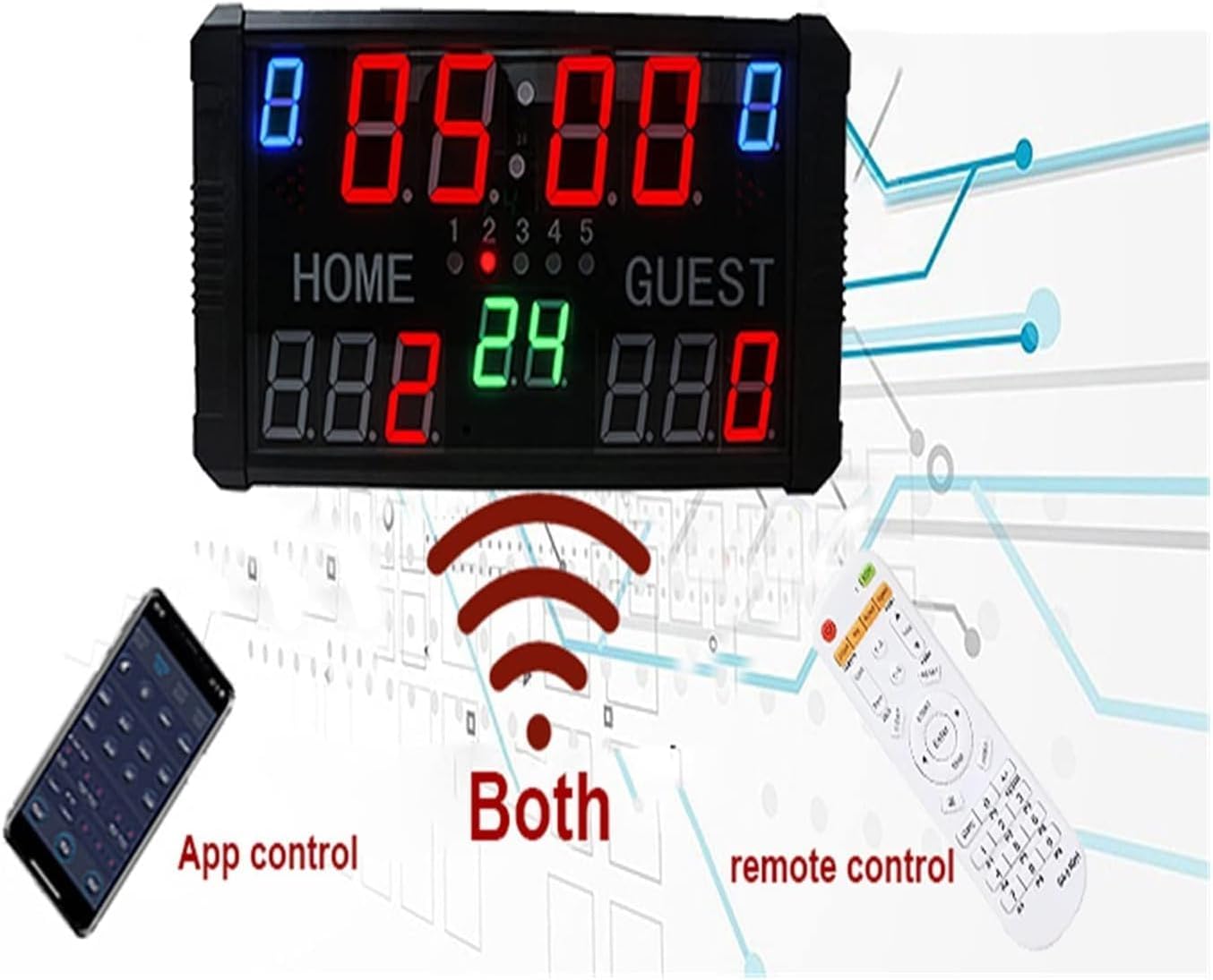 LED Football Replacement Board Indoor Score Keeper,High Brightness Basketball Scoreboard Portable Digital Led Electronic Scoreboard for Sports Portable Replacement Plate