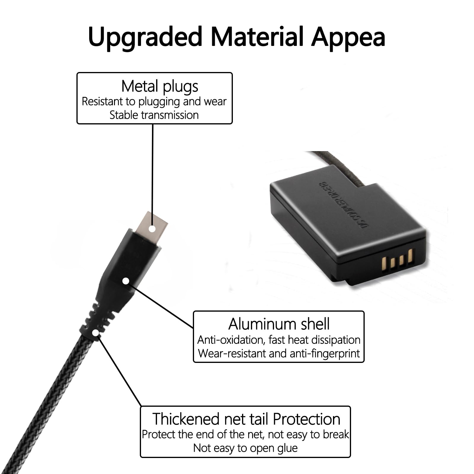 PD Cavo di Alimentazione USB-C a LP-E17 Batteria Fittizia DR-E18 Accoppiatore DC per Canon EOS Rebel T6i T7i SL2 SL3 RP R10 T6s T8i 77D 200D 250D 750D 760D 800D 850D Fotocamere.