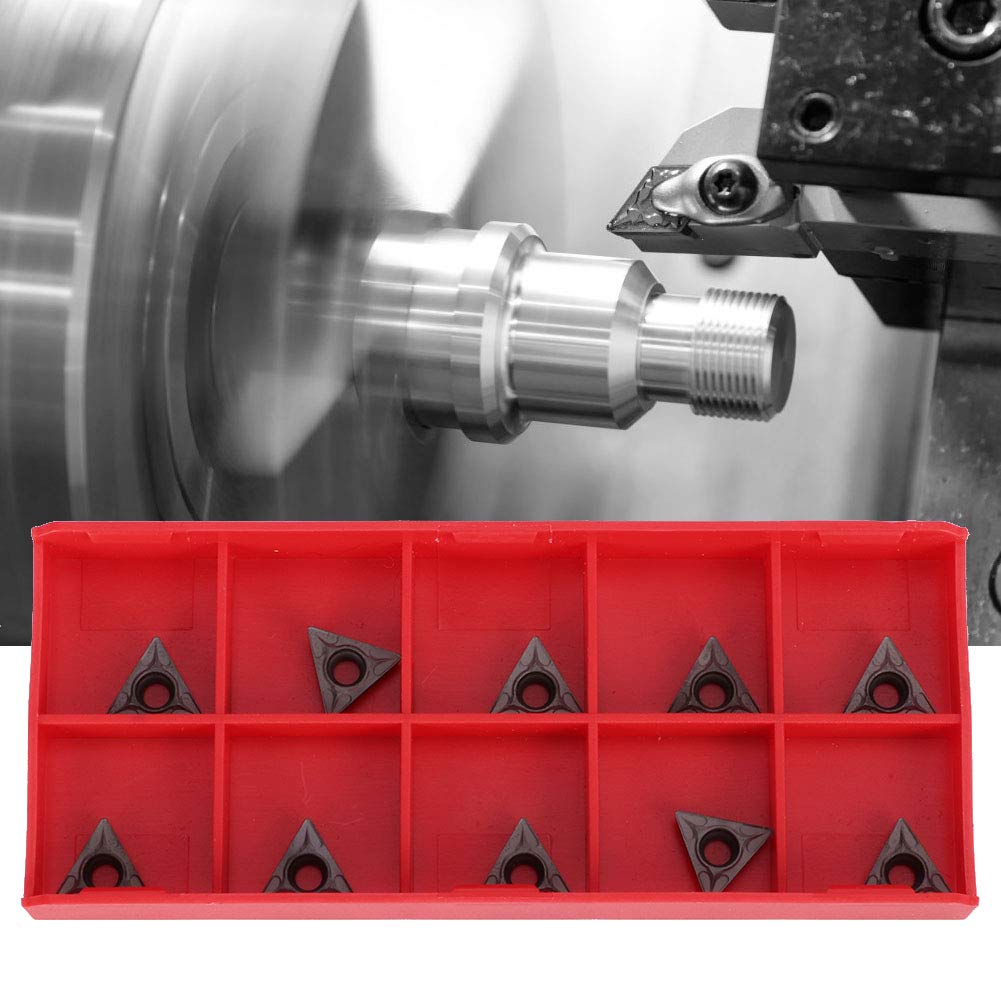 Lot de 10 Inserts en Carbure Tcmt110204 Tcmt110204, Tcmt090204 VP15TF Remplacement de Lame D'insertion de Tournage CNC avec Boîte en Plastique pour Finition en Acier Inoxydable