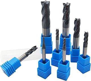 8pcs 2-12mm CNC Square Nose End Mills,Carbide Tungsten Steel 4 Fultes Milling Cutter, Router Bits Rotary Bits Tool Straight Shank 2-12mm