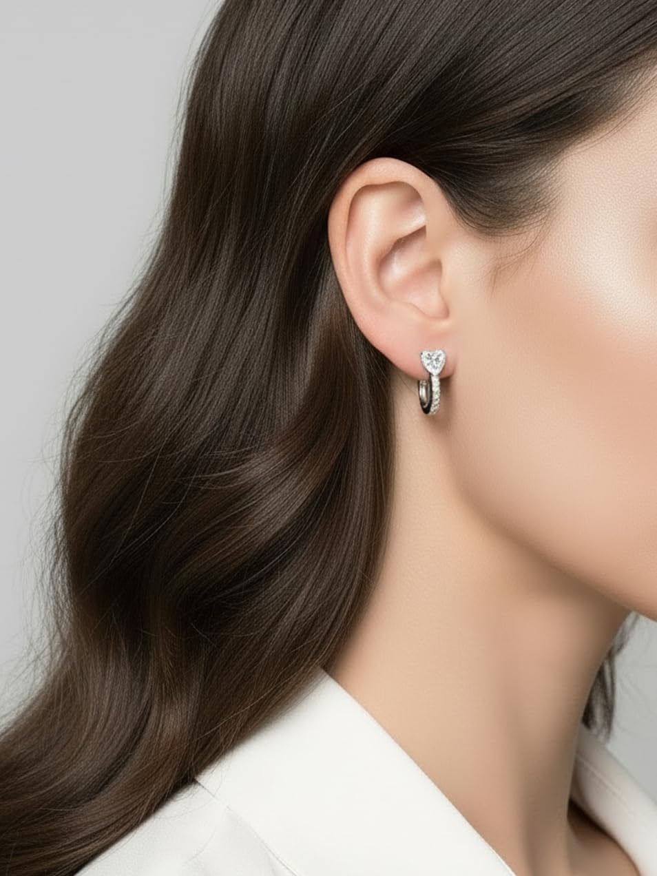 Moissanite/Sapphire/Ruby/Emerald 15mm Tiny Small Hoop Earrings for Women, Solid Sterling Silver with Gold Plated, Anniversary Christmas Birthday Valentines Jewelry for Her - Image 2