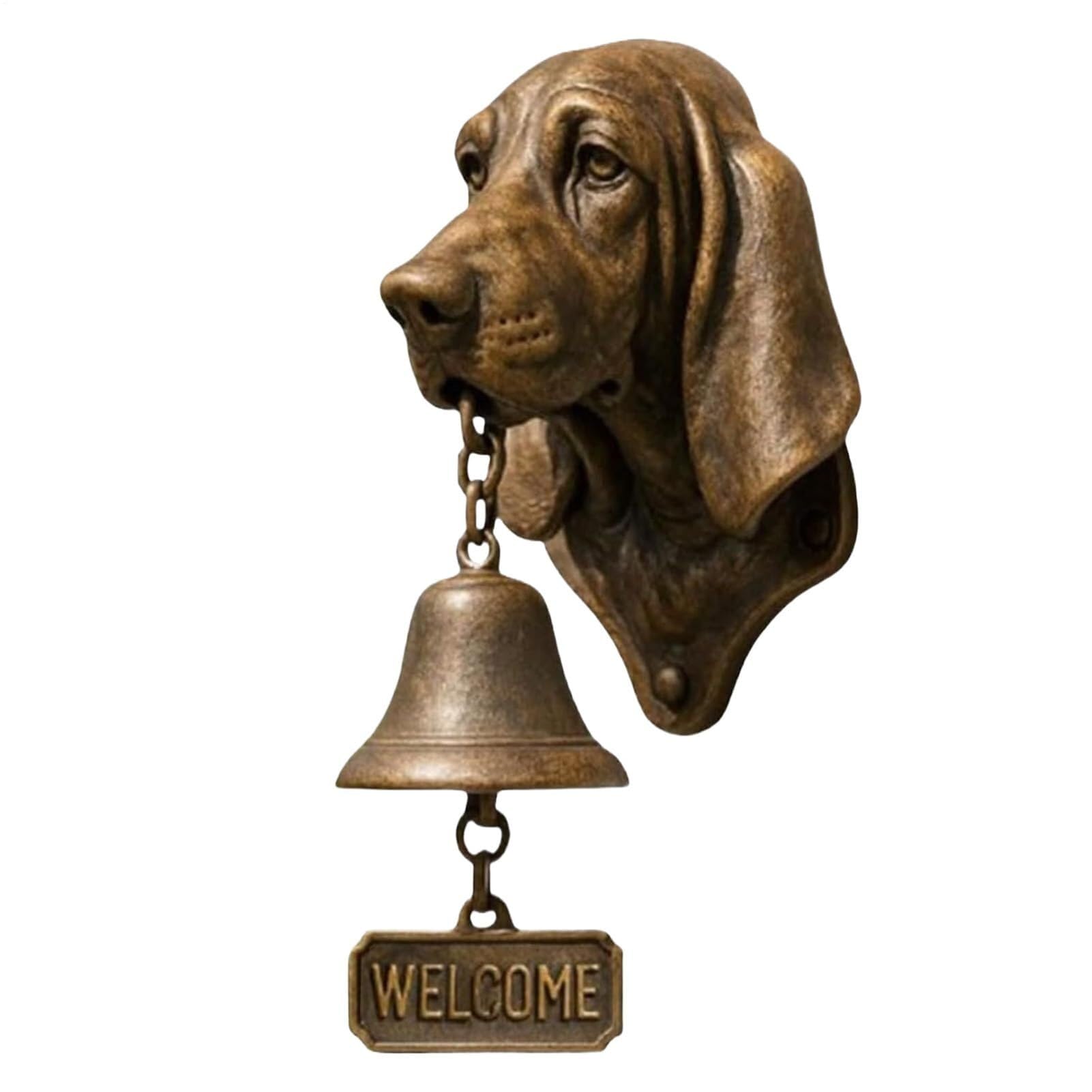 Funny Resin Dog Doorbell - French Bulldog Themed Door Bell - Welcome Garden Porch Decor - Original Gift for Pet Lovers (Basset)